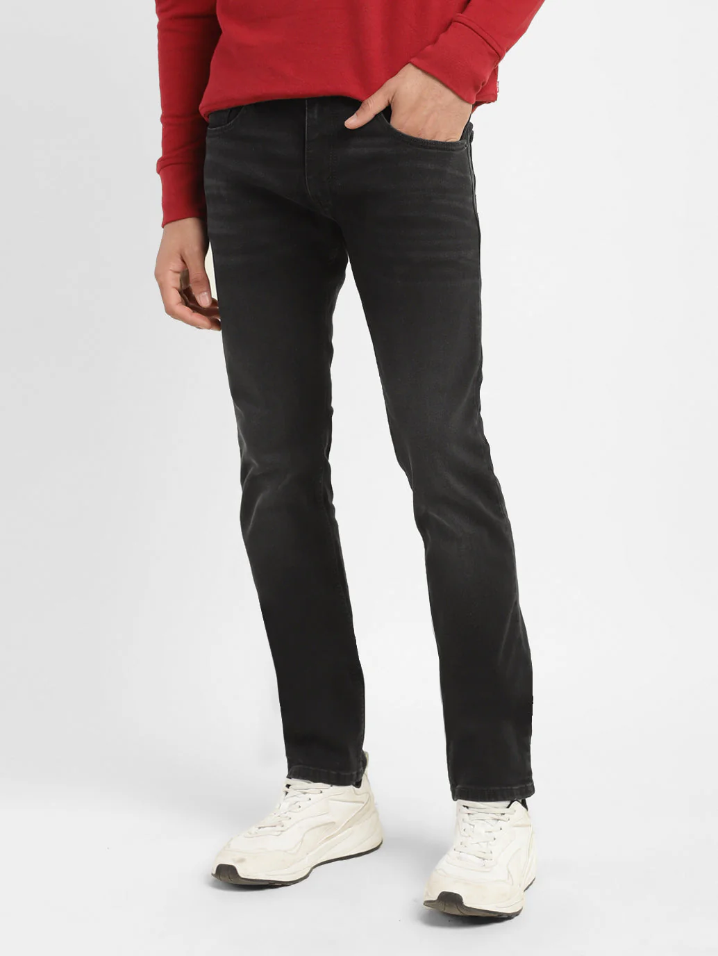 Men's 65504 Black Skinny Fit Mid Rise Jeans - Image 2