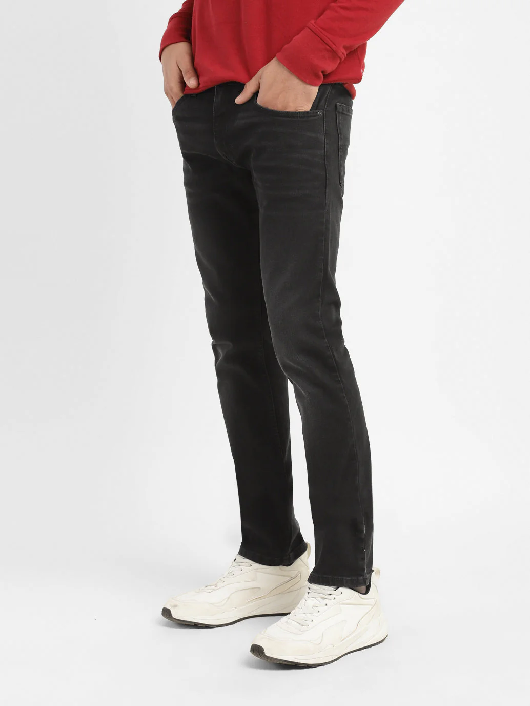 Men's 65504 Black Skinny Fit Mid Rise Jeans - Image 4