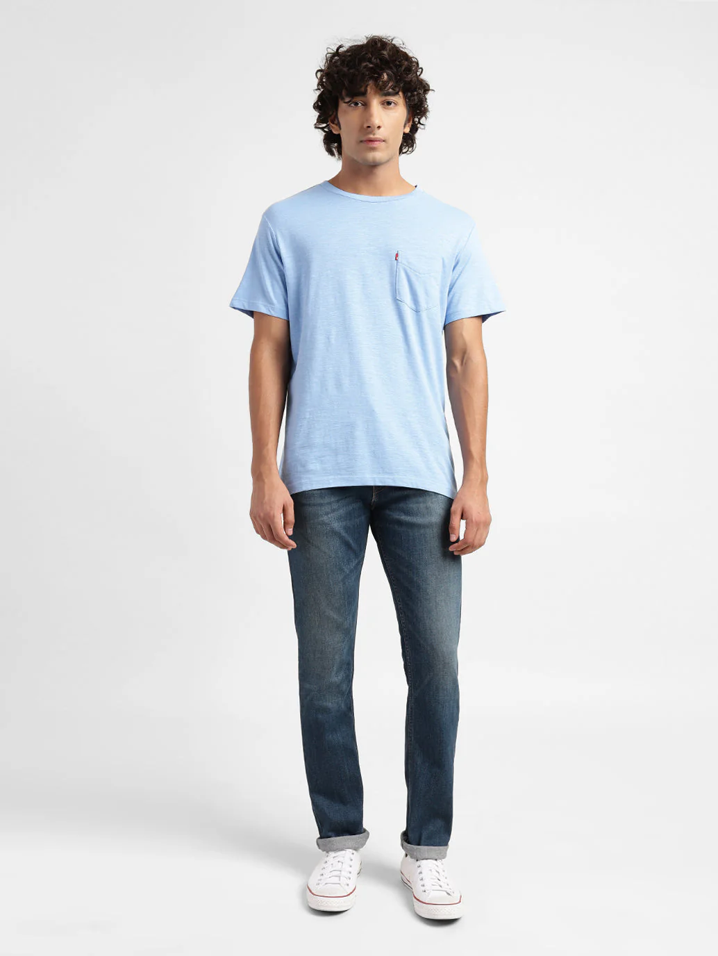 Men's 65504 Blue Skinny Fit Mid Rise Jeans - Image 6