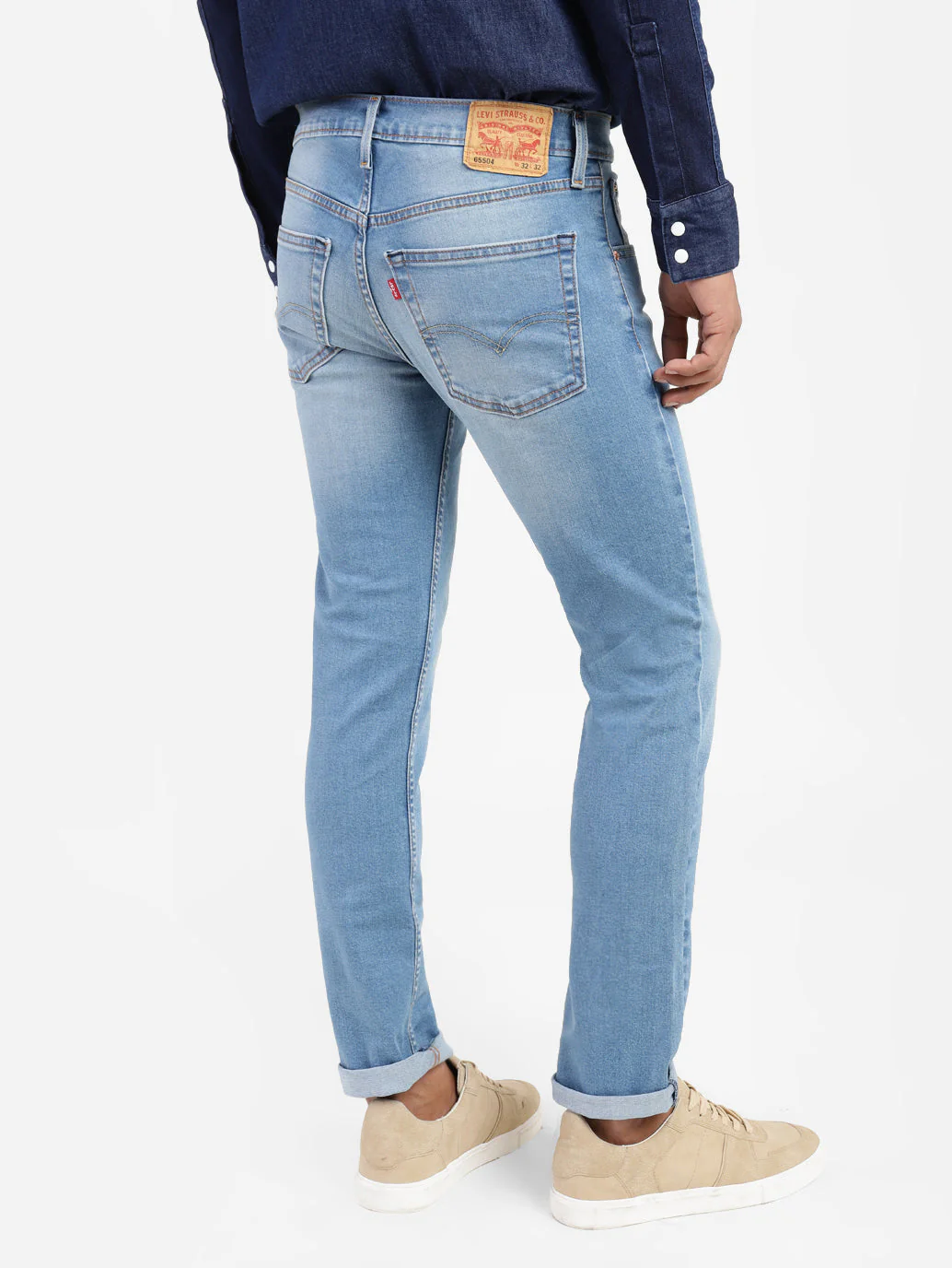 Men's 65504 Blue Skinny Fit Mid Rise Jeans - Image 2