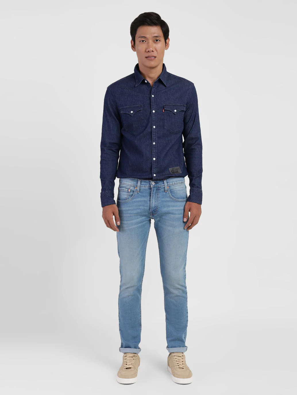 Men's 65504 Blue Skinny Fit Mid Rise Jeans - Image 7