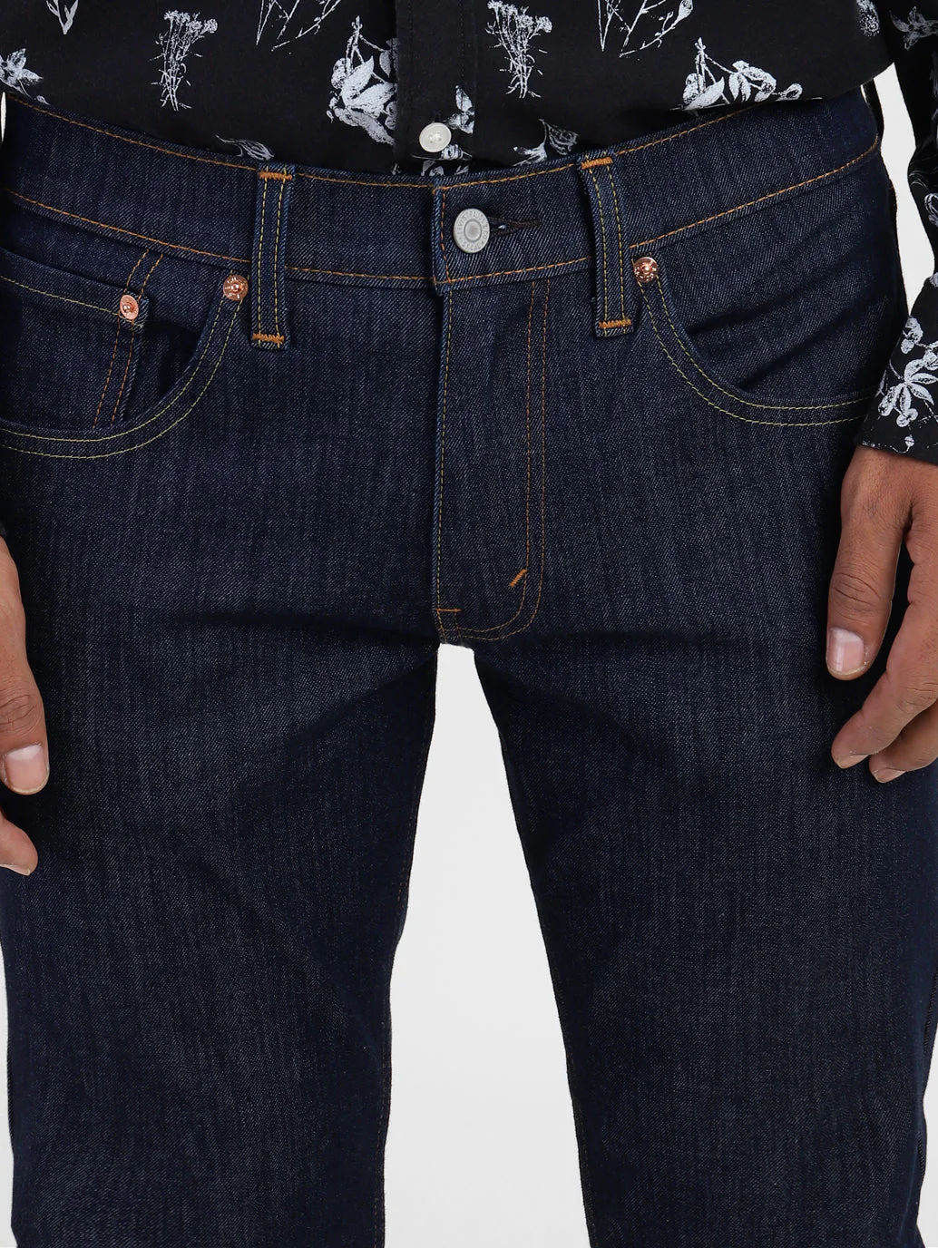 Men's 65504 Blue Skinny Fit Mid Rise Jeans - Image 5