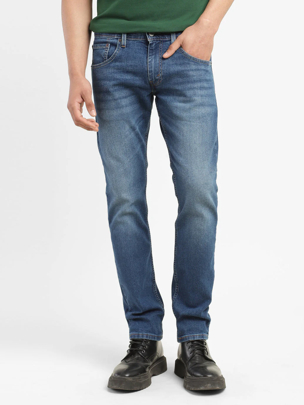 Men's 65504 Blue Skinny Fit Mid Rise Jeans - Image 2