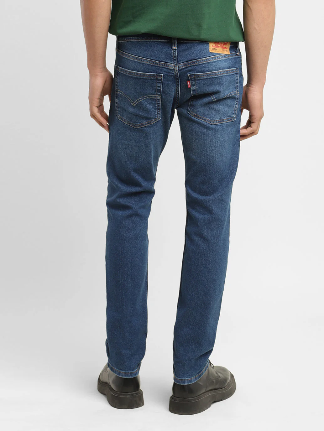 Men's 65504 Blue Skinny Fit Mid Rise Jeans - Image 3