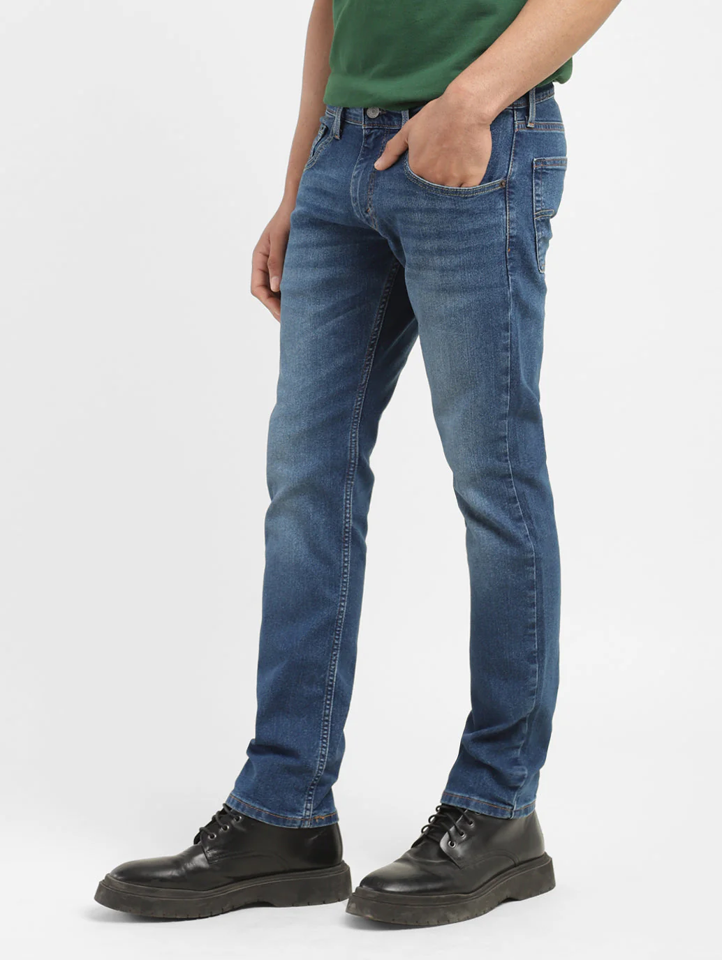 Men's 65504 Blue Skinny Fit Mid Rise Jeans - Image 4