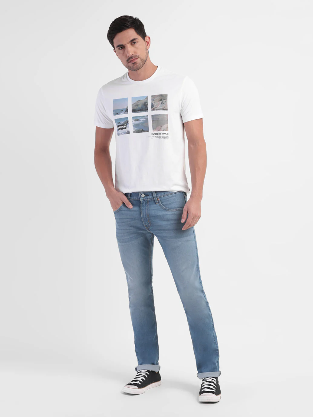 Men's 65504 Blue Skinny Fit Mid Rise Jeans