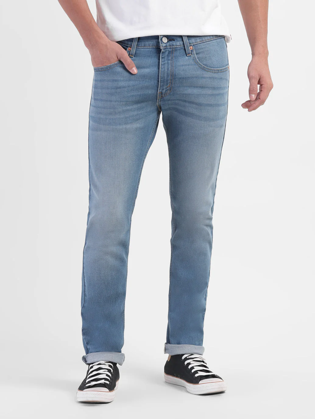Men's 65504 Blue Skinny Fit Mid Rise Jeans - Image 2