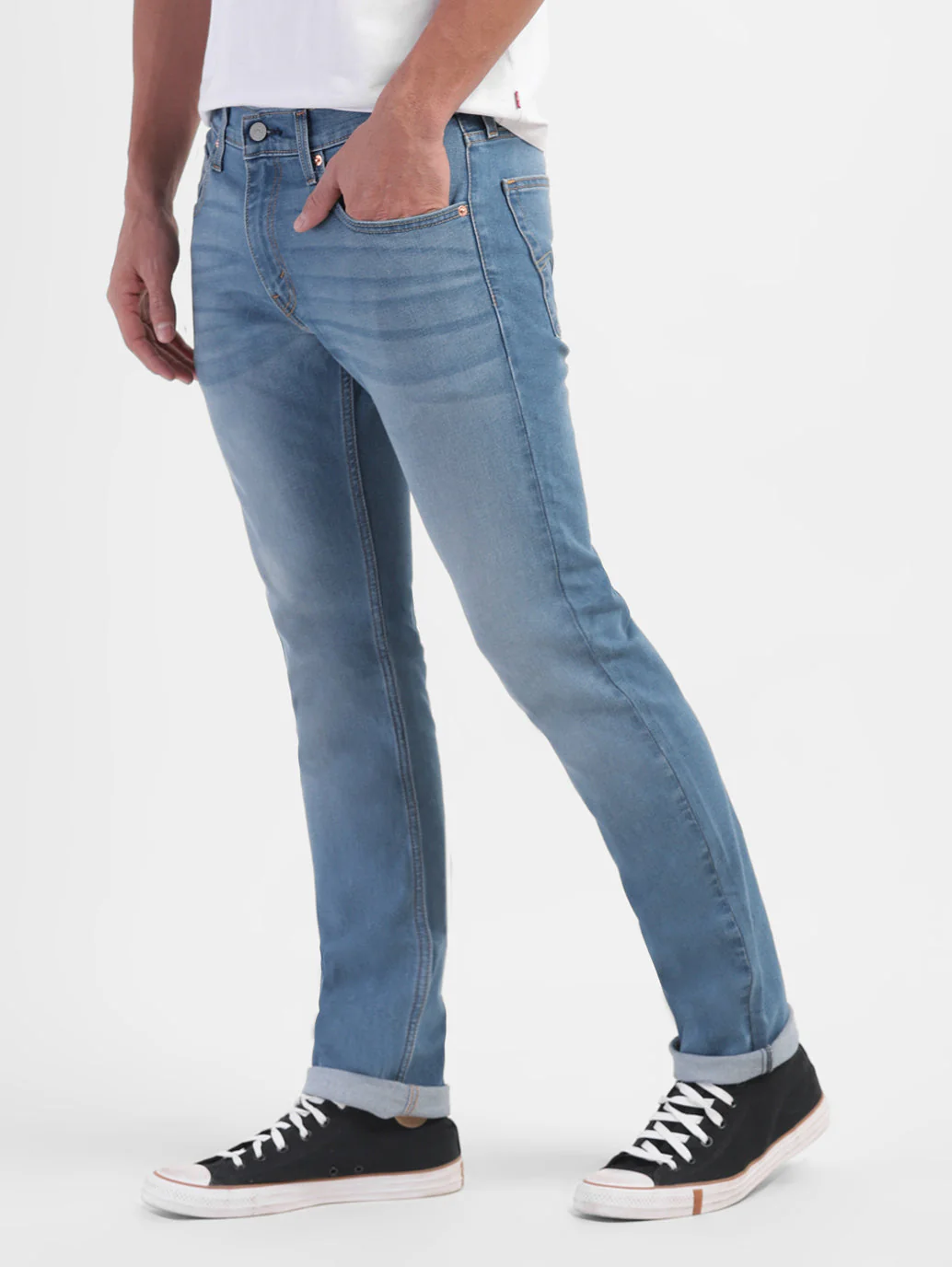 Men's 65504 Blue Skinny Fit Mid Rise Jeans - Image 4