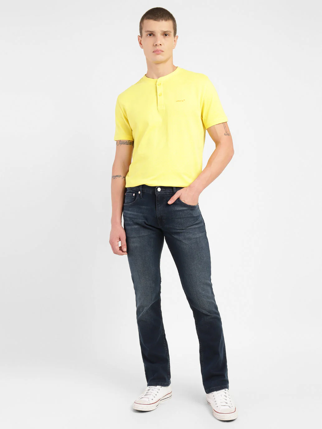 Men's 65504 Blue Skinny Fit Mid Rise Jeans - Image 2