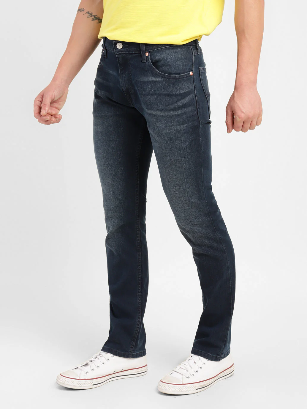 Men's 65504 Blue Skinny Fit Mid Rise Jeans - Image 4