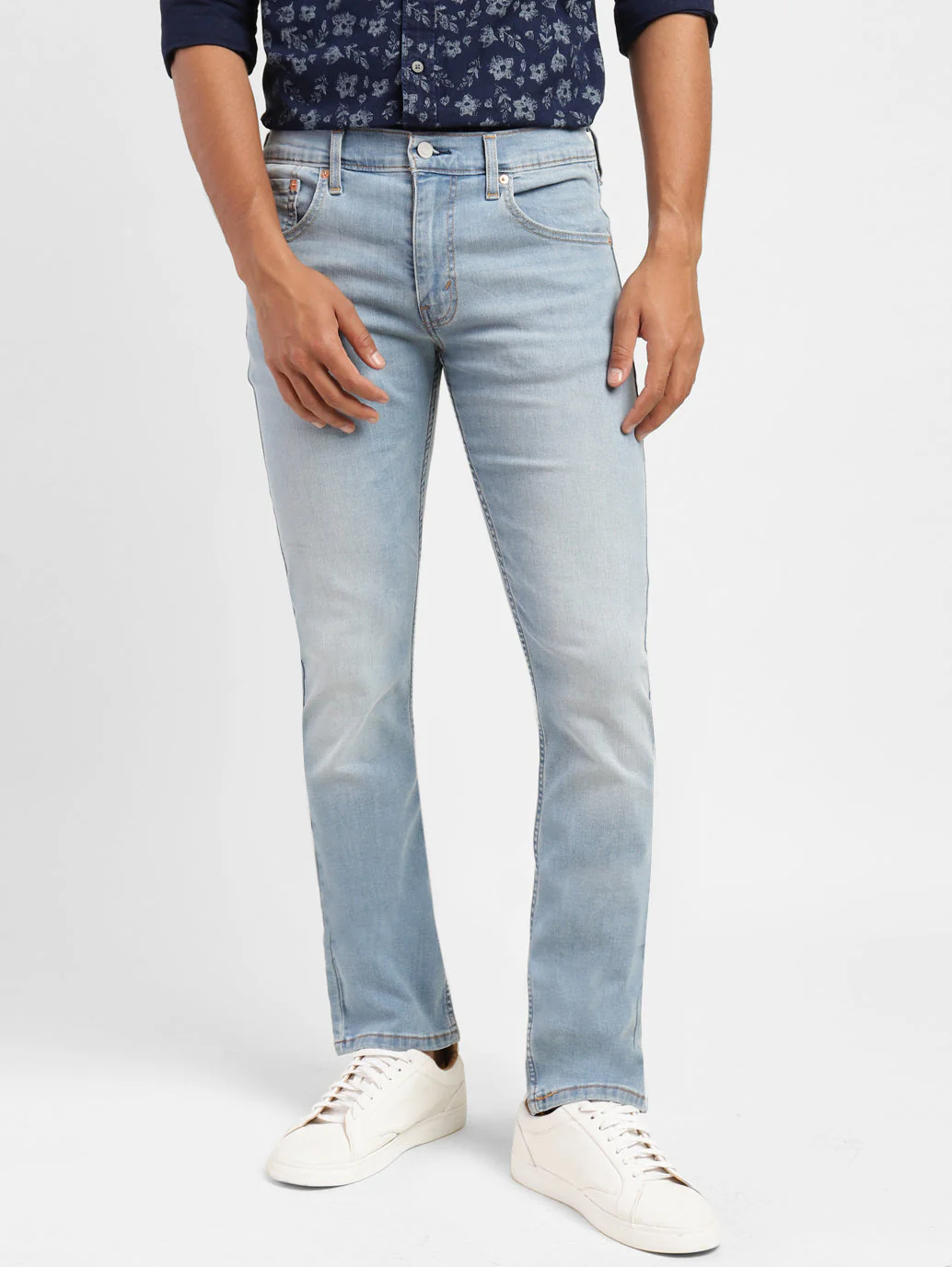 Men's 65504 Blue Skinny Fit Mid Rise Jeans - Image 2