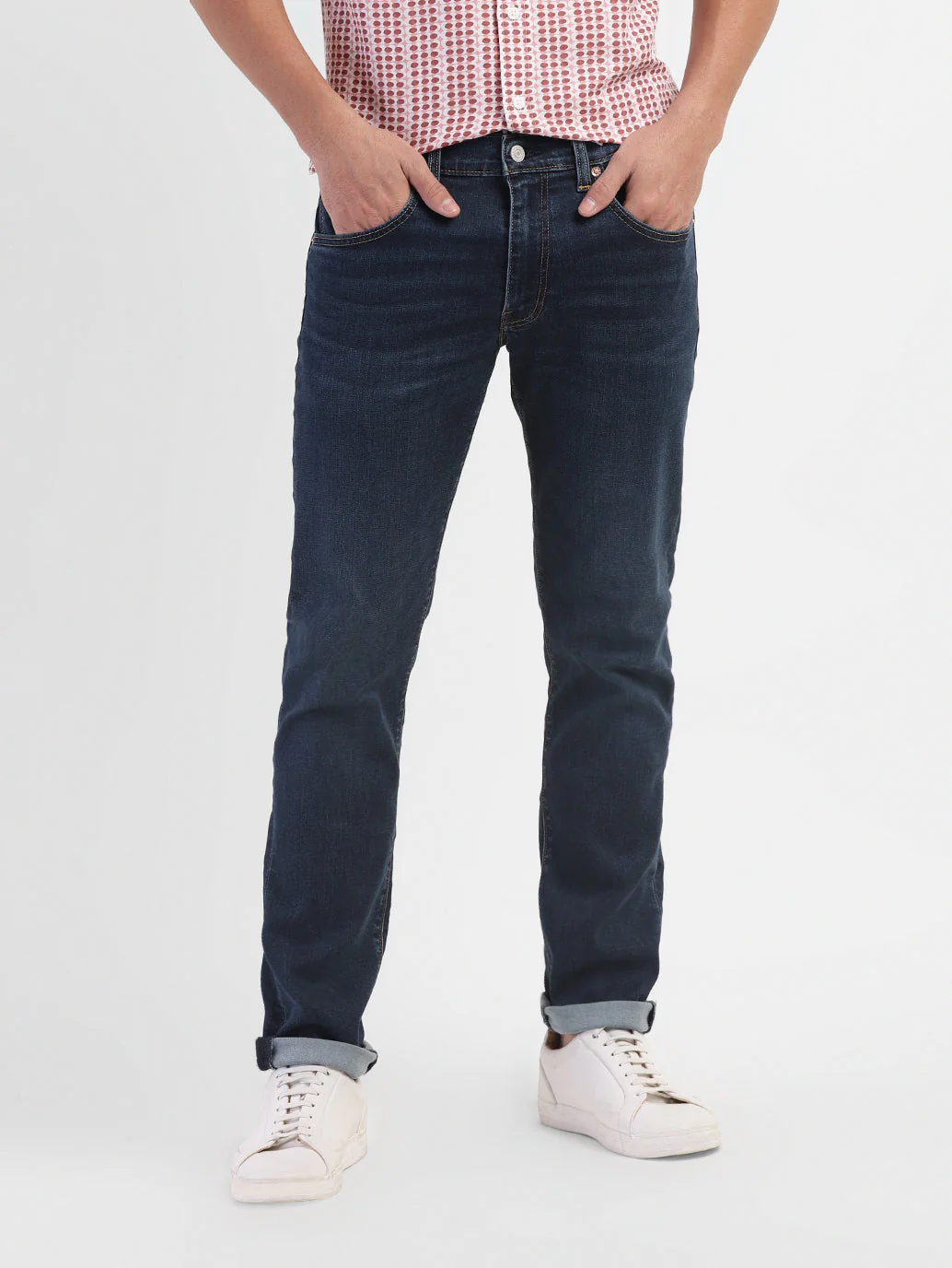 Men's 65504 Blue Skinny Fit Mid Rise Jeans - Image 2
