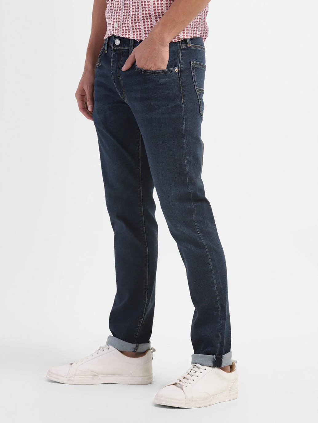 Men's 65504 Blue Skinny Fit Mid Rise Jeans - Image 4
