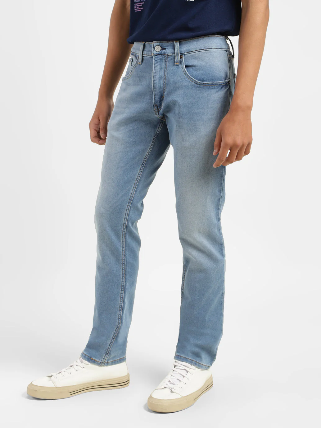 Men's 65504 Blue Skinny Fit Mid Rise Jeans - Image 4