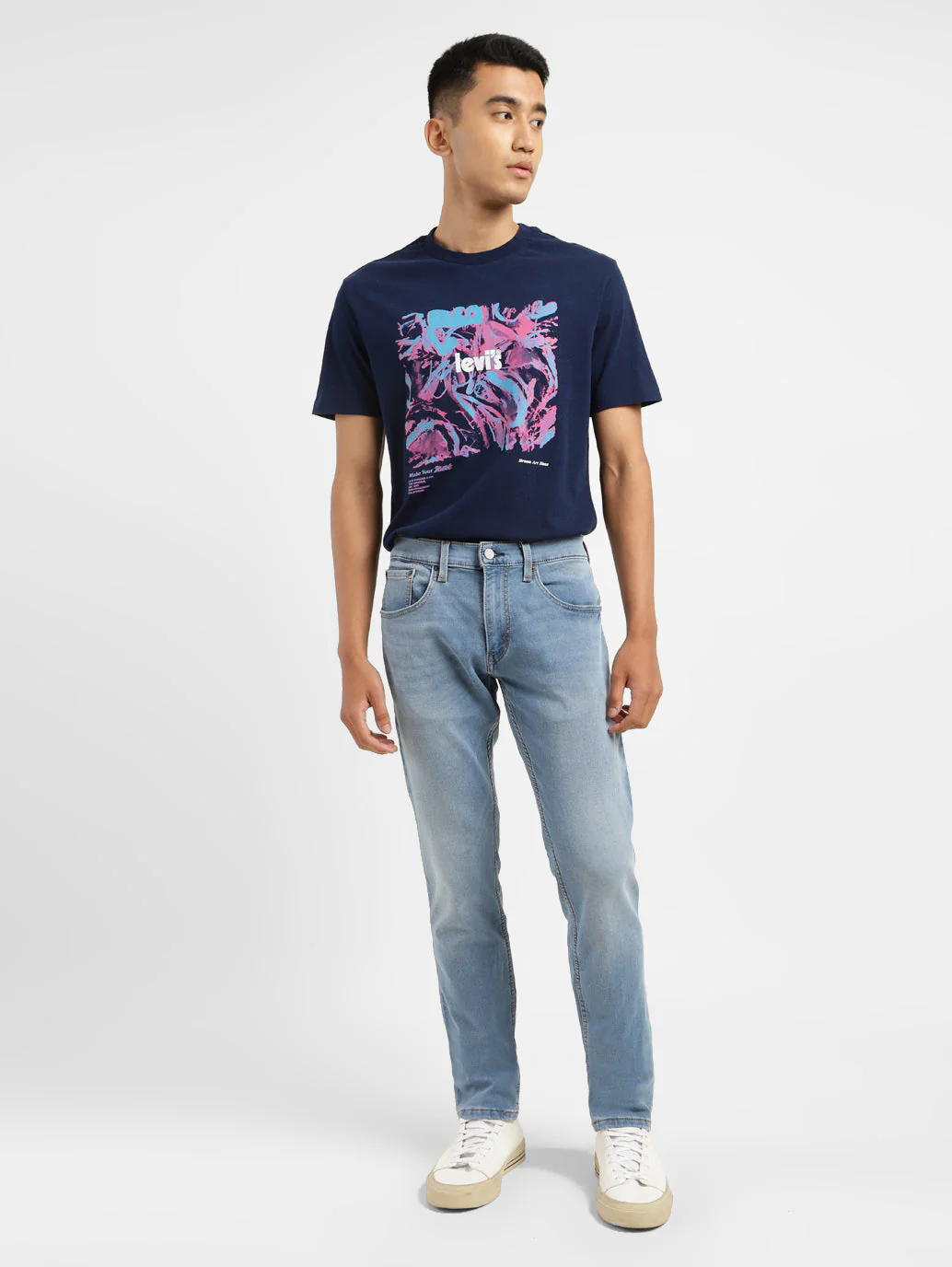 Men's 65504 Blue Skinny Fit Mid Rise Jeans - Image 5