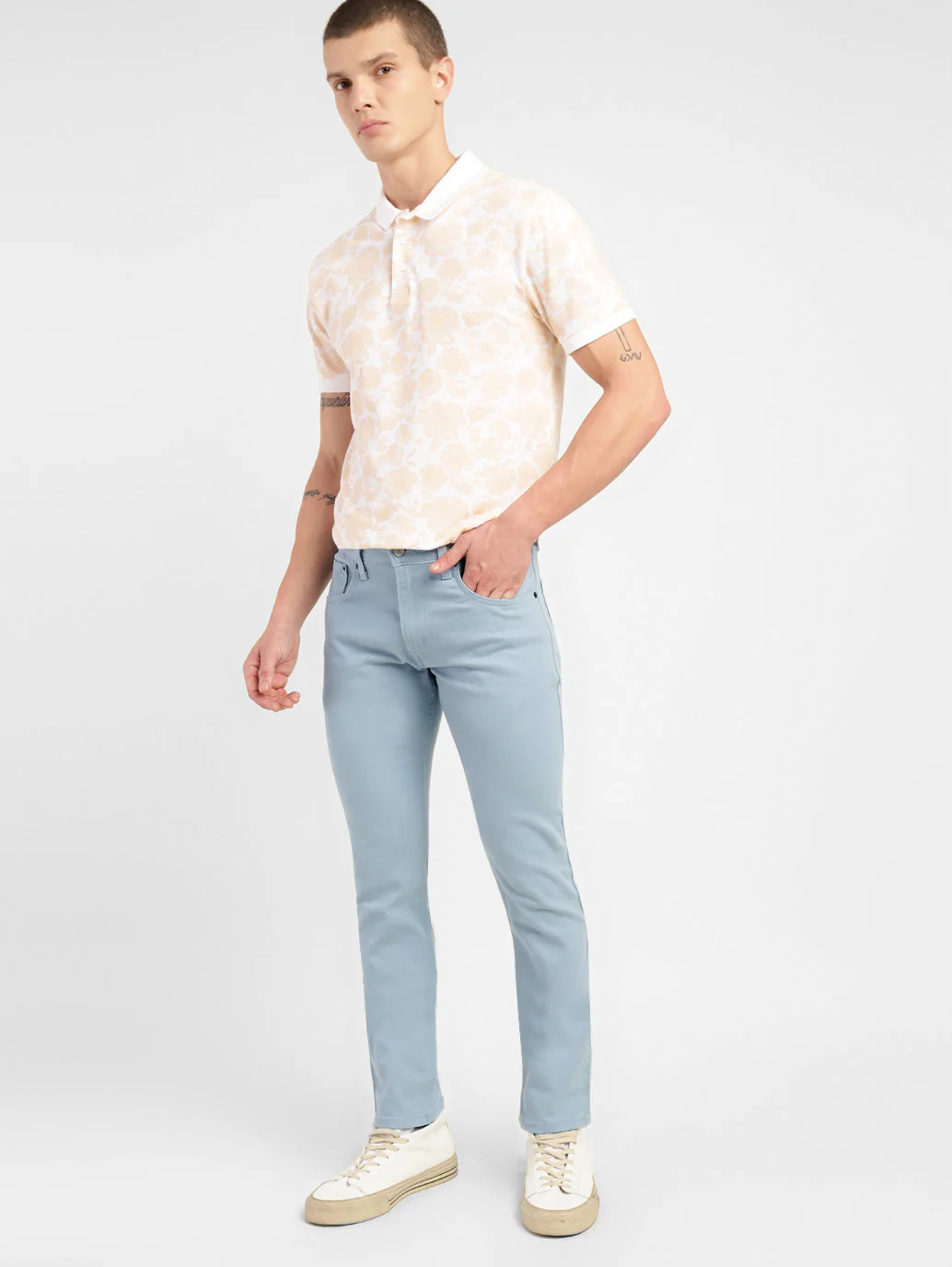 Men's 65504 Blue Skinny Fit Mid Rise Jeans - Image 2