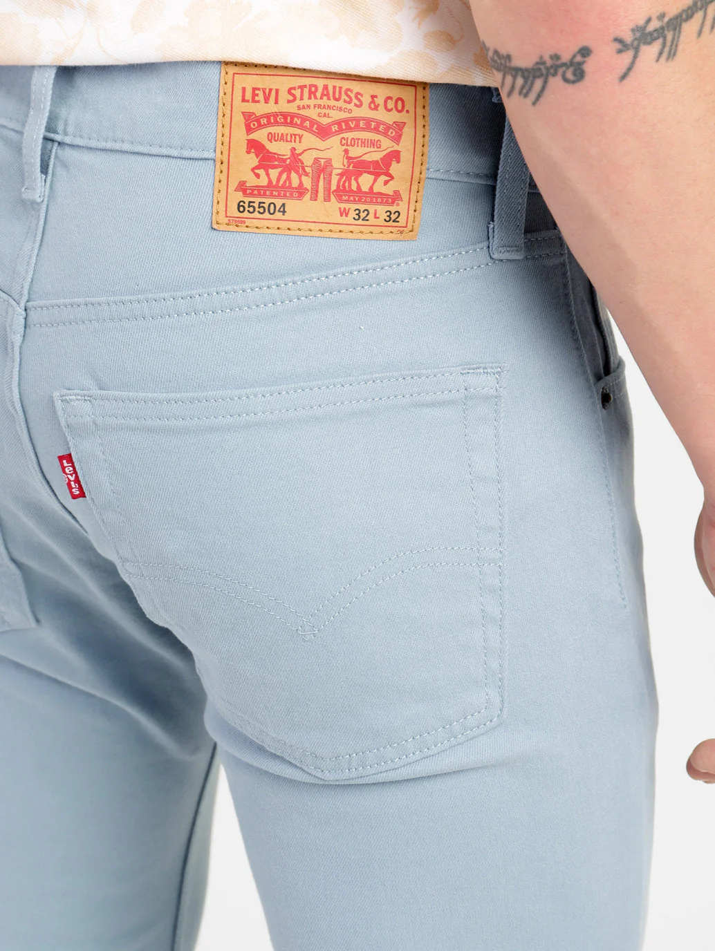 Men's 65504 Blue Skinny Fit Mid Rise Jeans - Image 6