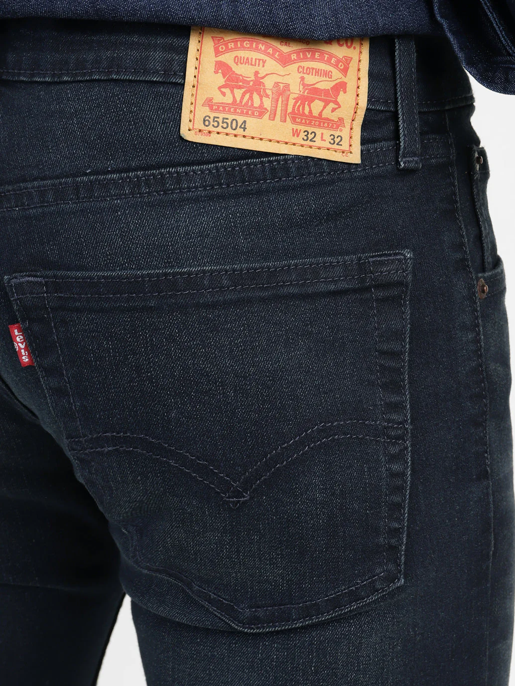 Men's 65504 Blue Skinny Fit Mid Rise Jeans - Image 6
