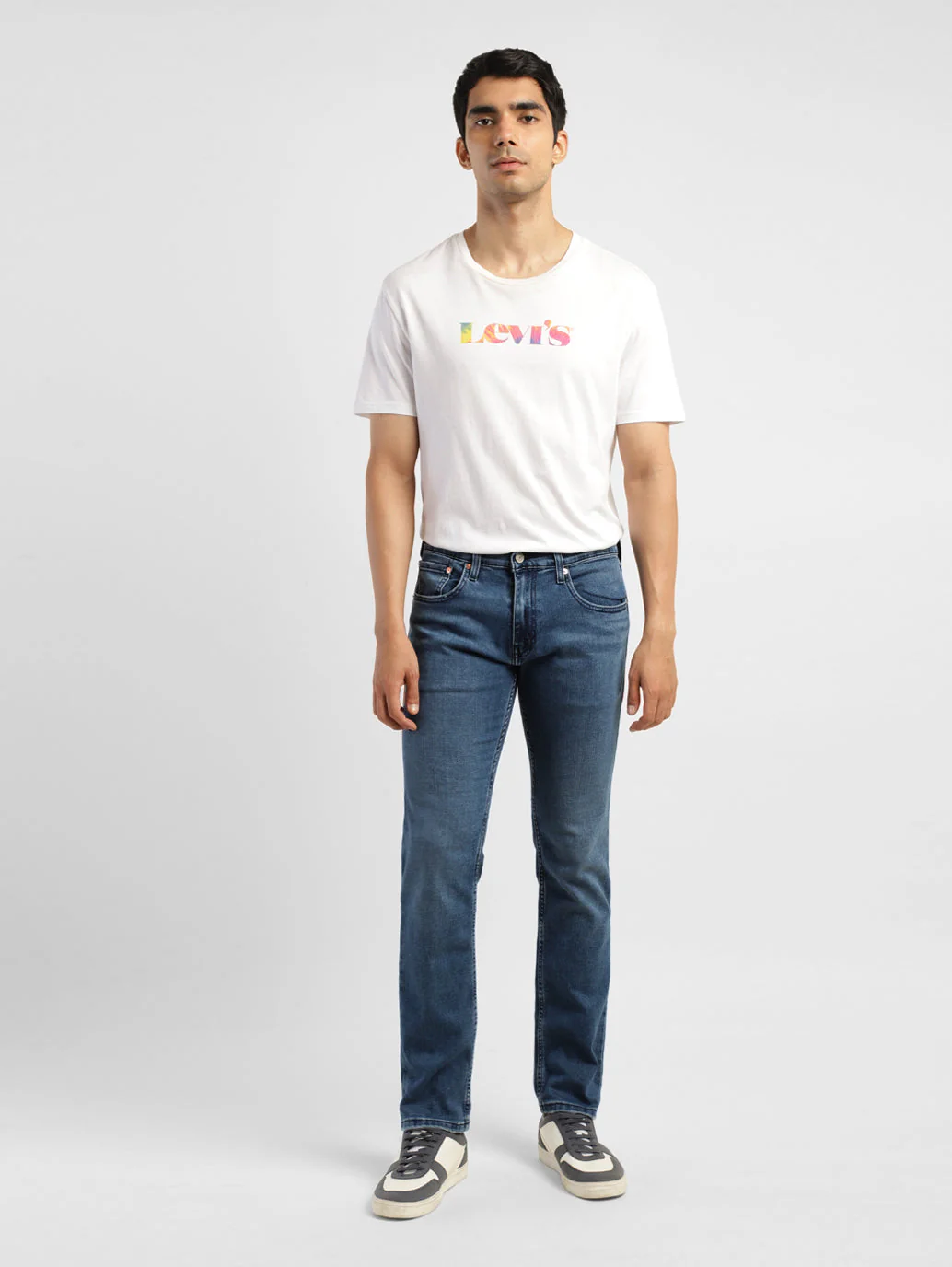 Men's 65504 Blue Skinny Fit Mid Rise Jeans