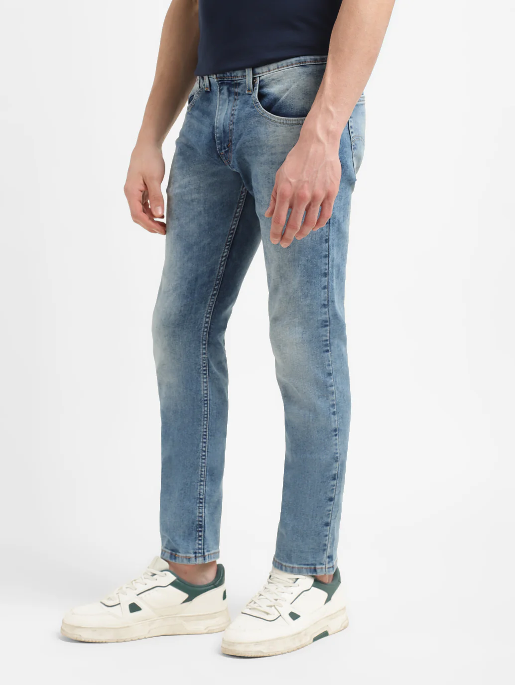 Men's 65504 Blue Skinny Fit Mid Rise Jeans - Image 4