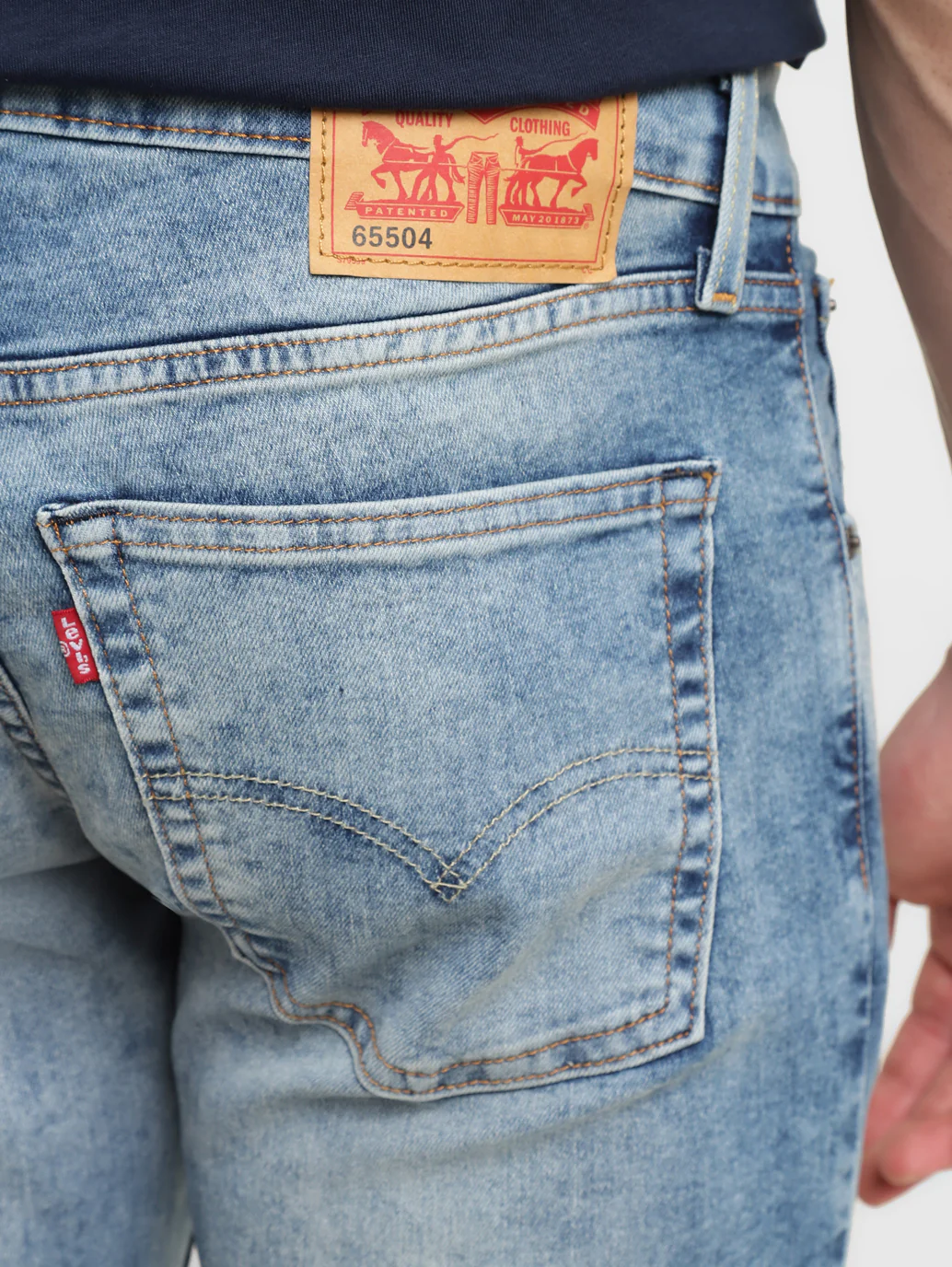 Men's 65504 Blue Skinny Fit Mid Rise Jeans - Image 5