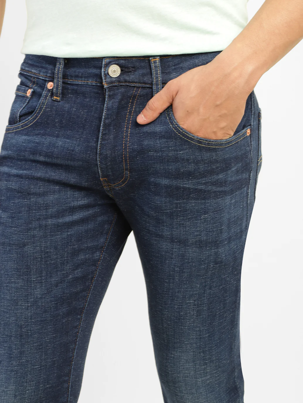 Men's 65504 Blue Skinny Fit Mid Rise Jeans - Image 4