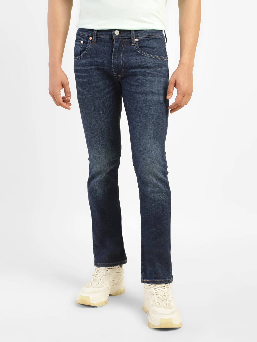 Men's 65504 Blue Skinny Fit Mid Rise Jeans - Image 7