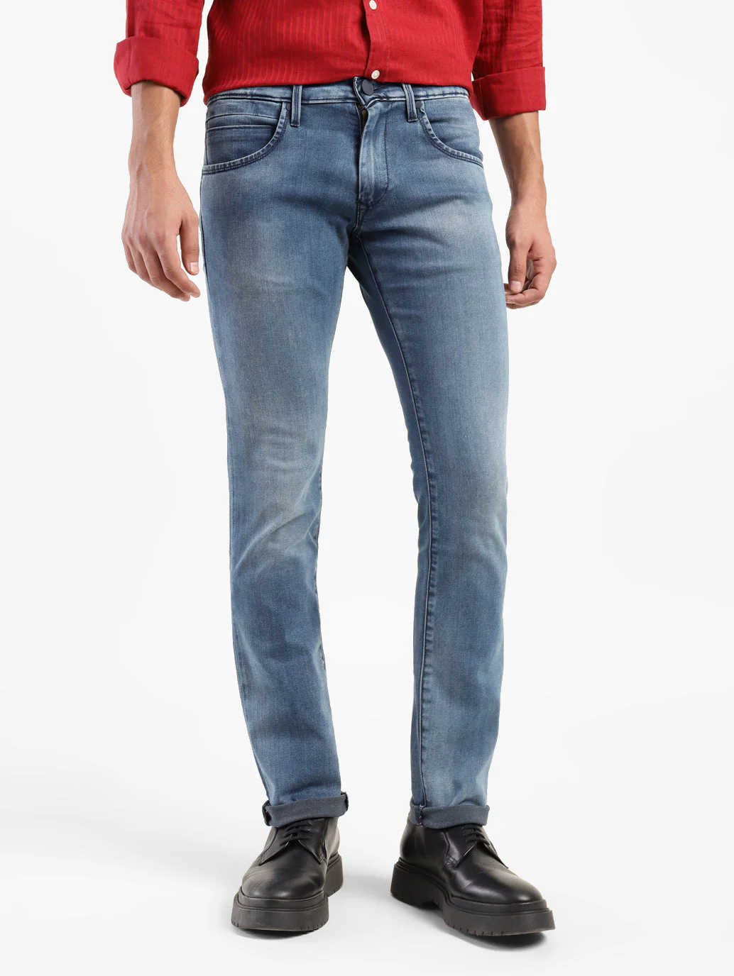 Men's Redloop 65504 Blue Skinny Fit Mid Rise Jeans - Image 2