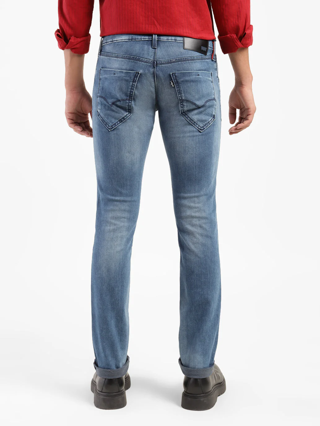 Men's Redloop 65504 Blue Skinny Fit Mid Rise Jeans - Image 3