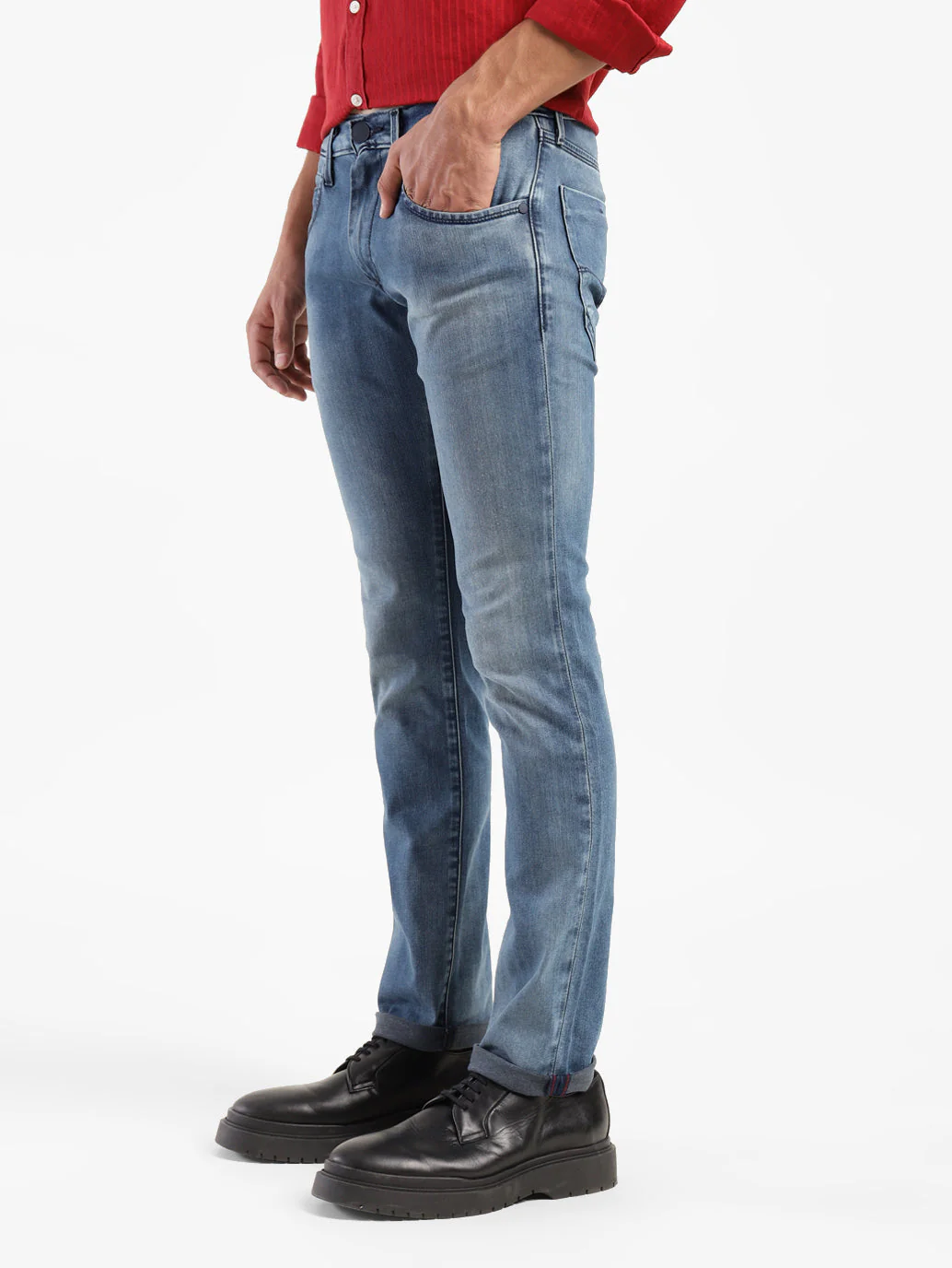 Men's Redloop 65504 Blue Skinny Fit Mid Rise Jeans - Image 4