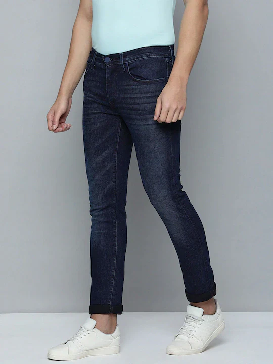 Men's Redloop 65504 Blue Skinny Fit Mid Rise Jeans - Image 3
