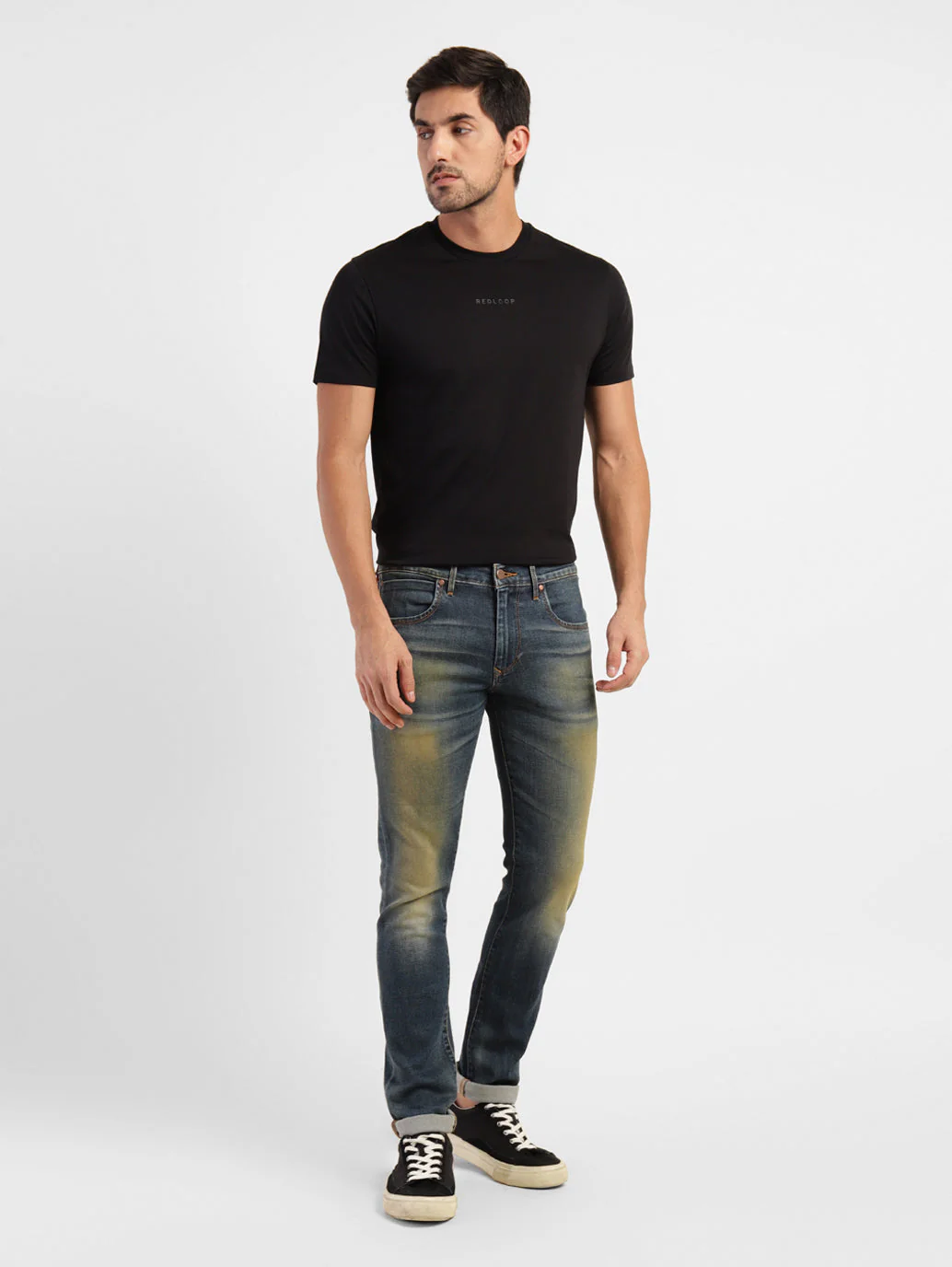 Men's Redloop 65504 Blue Skinny Fit Mid Rise Jeans - Image 2