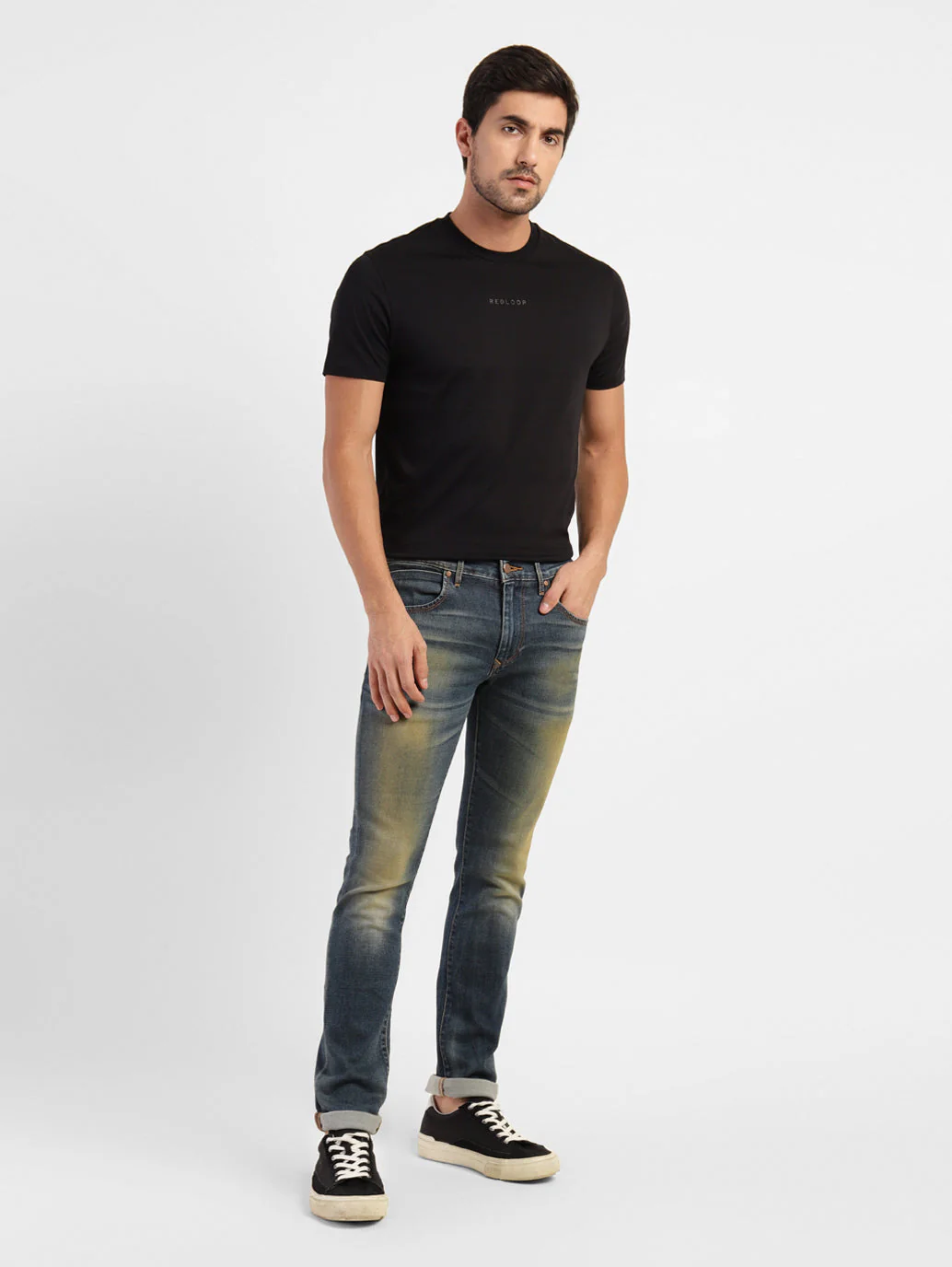Men's Redloop 65504 Blue Skinny Fit Mid Rise Jeans - Image 6