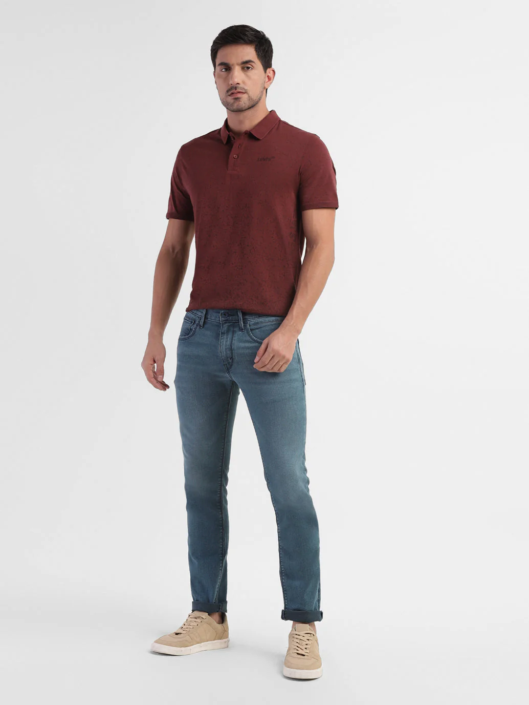 Men's 65504 Blue Skinny Fit Mid Rise Jeans - Image 5