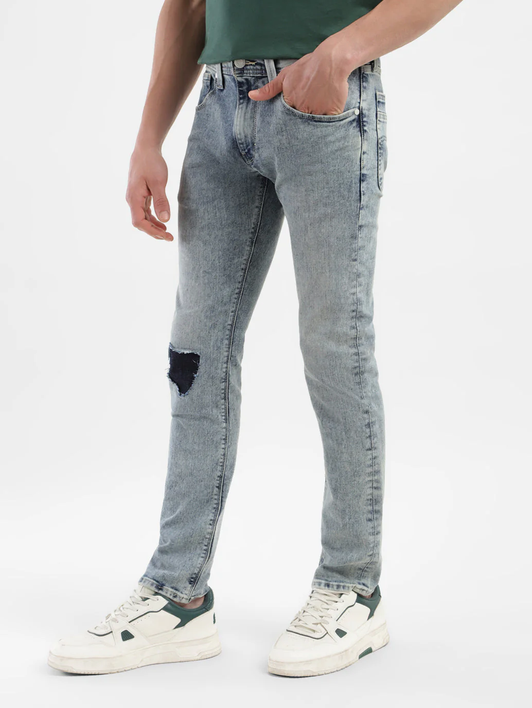 Men's 65504 Blue Skinny Fit Mid Rise Jeans - Image 4