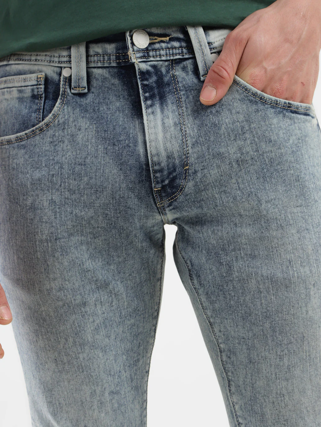 Men's 65504 Blue Skinny Fit Mid Rise Jeans - Image 5