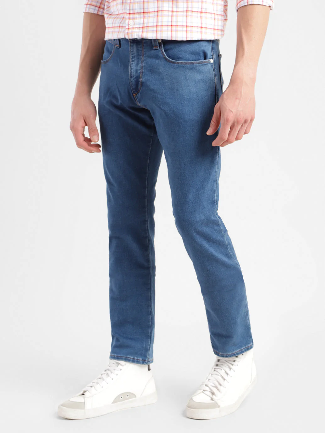 Men's 65504 Blue Skinny Fit Mid Rise Jeans - Image 4