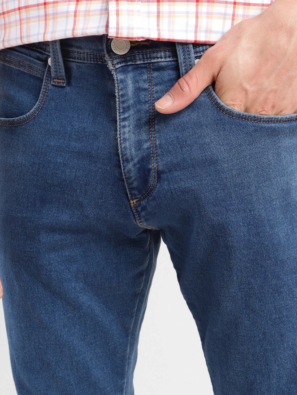 Men's 65504 Blue Skinny Fit Mid Rise Jeans - Image 5