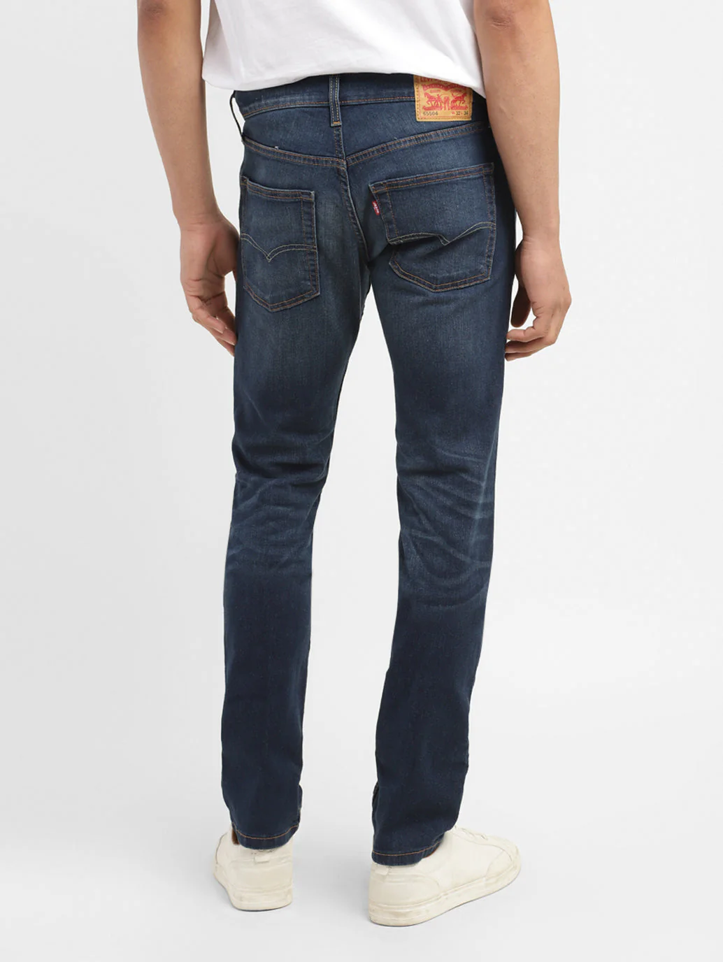 Men's 65504 Blue Skinny Fit Mid Rise Jeans - Image 3