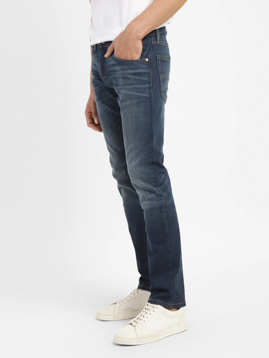 Men's 65504 Blue Skinny Fit Mid Rise Jeans - Image 4