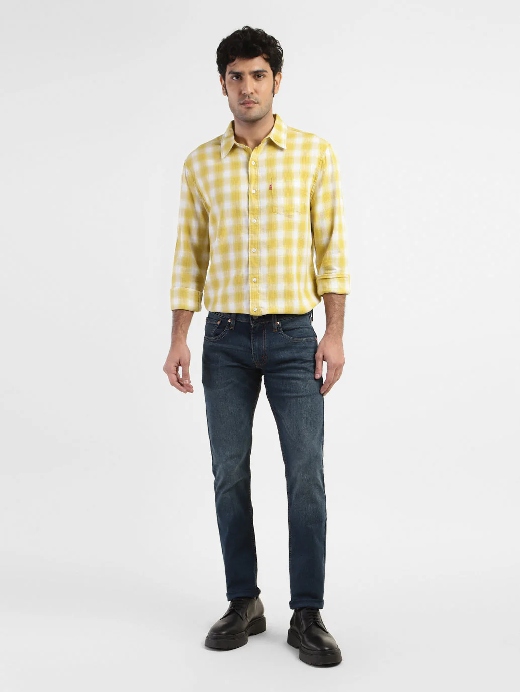 Men's 65504 Blue Skinny Fit Mid Rise Jeans - Image 5
