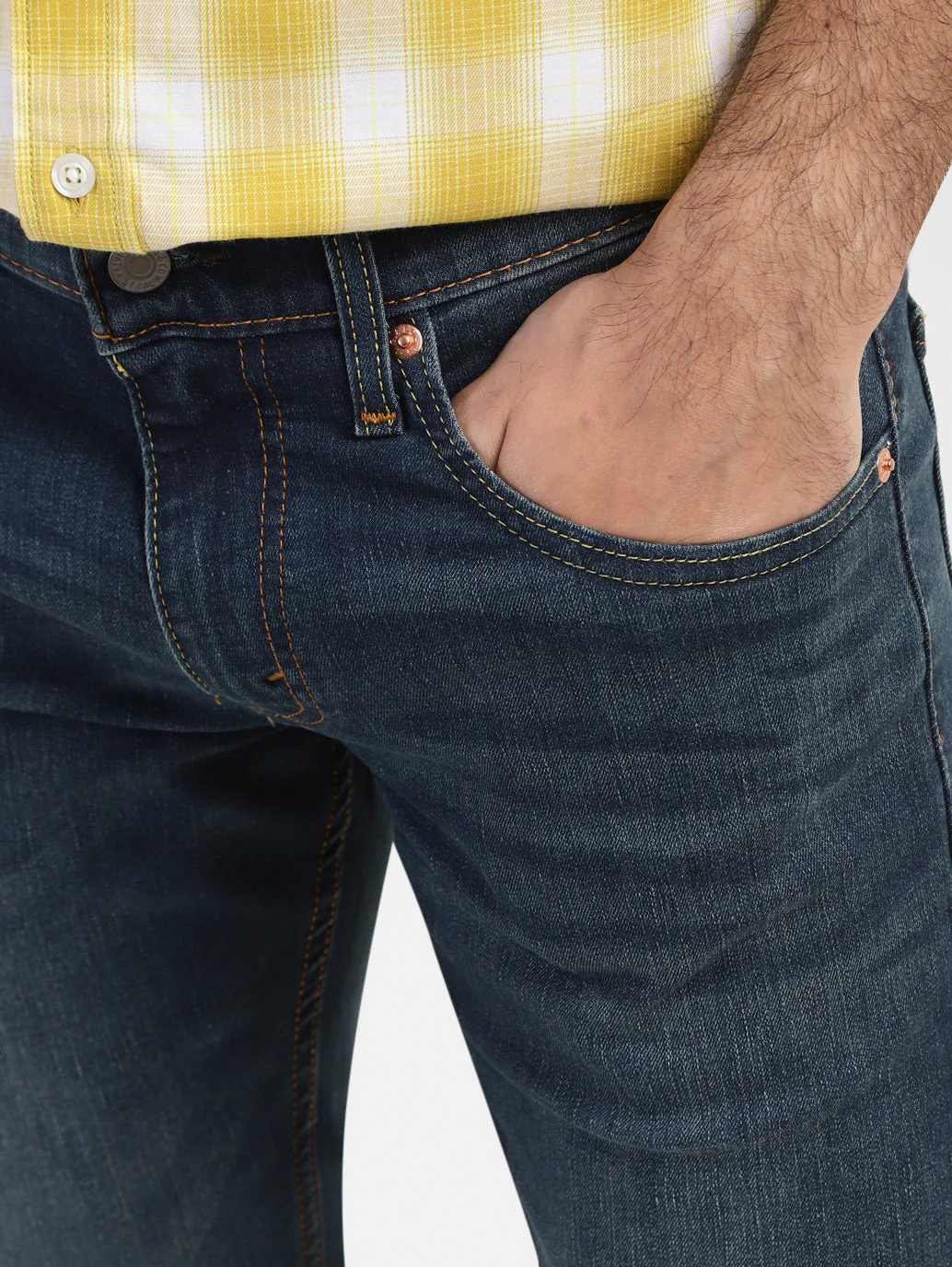 Men's 65504 Blue Skinny Fit Mid Rise Jeans - Image 6