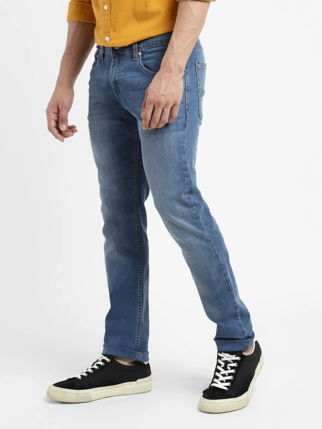 Men's 65504 Blue Skinny Fit Mid Rise Jeans - Image 4