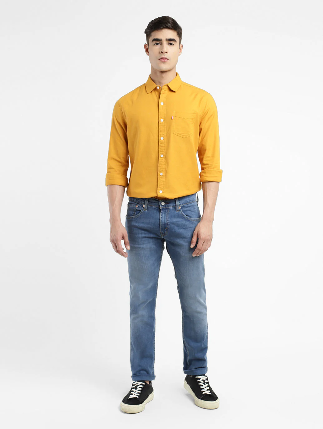 Men's 65504 Blue Skinny Fit Mid Rise Jeans - Image 5