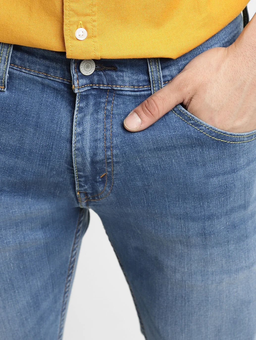 Men's 65504 Blue Skinny Fit Mid Rise Jeans - Image 6