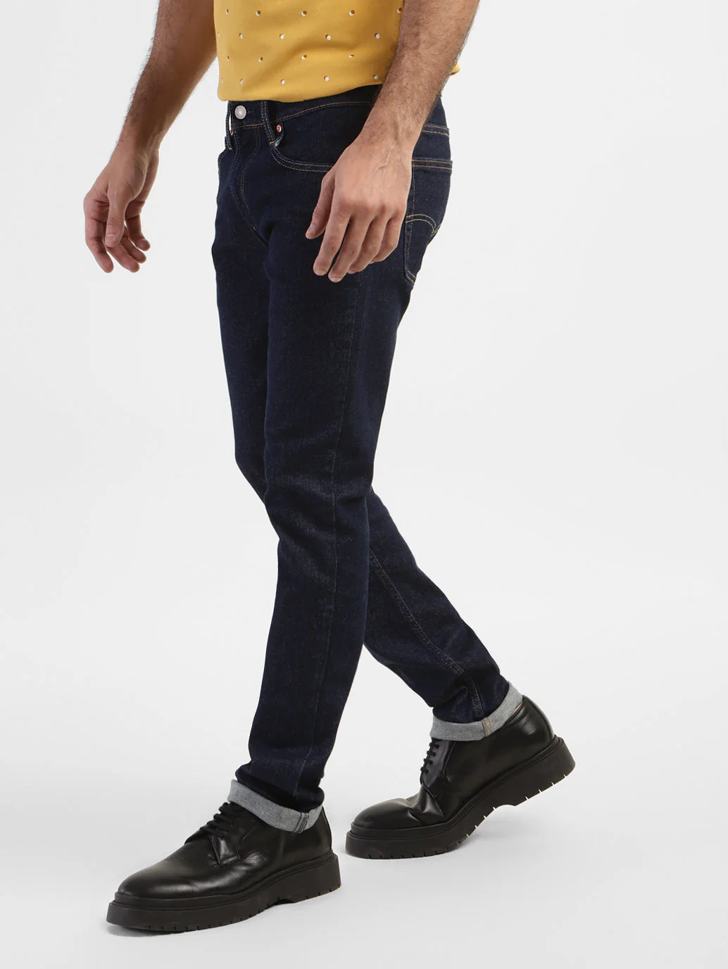 Men's 65504 Blue Skinny Fit Mid Rise Jeans - Image 4