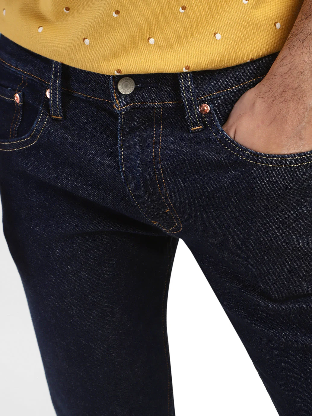 Men's 65504 Blue Skinny Fit Mid Rise Jeans - Image 6