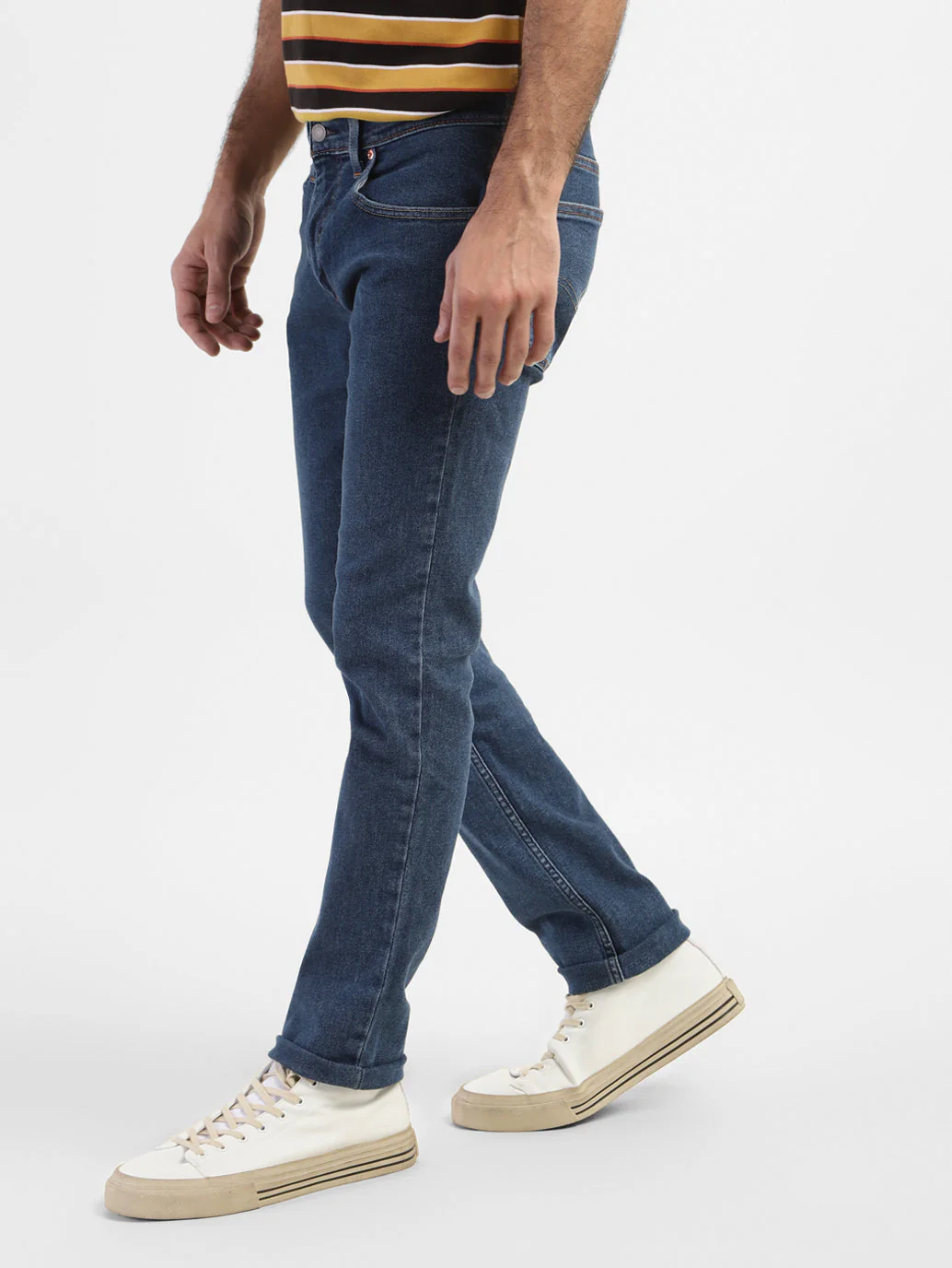 Men's 65504 Blue Skinny Fit Mid Rise Jeans - Image 4