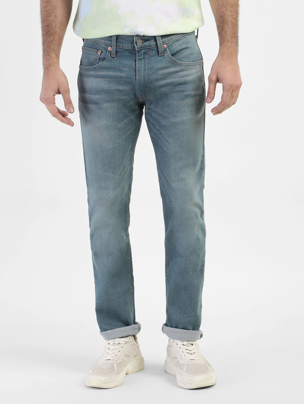 Men's 65504 Blue Skinny Fit Mid Rise Jeans - Image 2