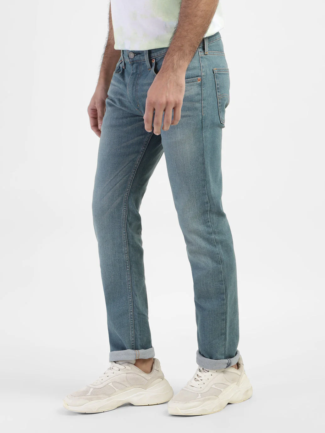 Men's 65504 Blue Skinny Fit Mid Rise Jeans - Image 4